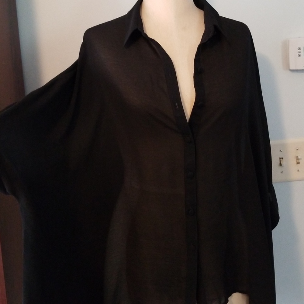 *Flash* NWT Topshop hi-lo Sheer oversizedtop